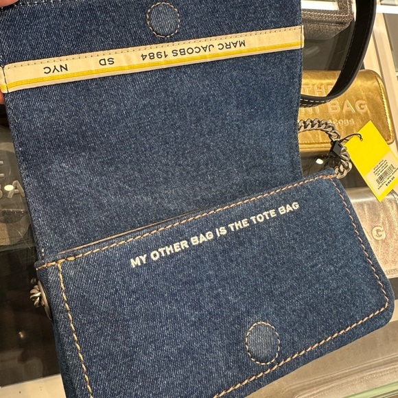 NWT! NEW! Marc Jacobs The Denim Chain Mini Bag -Dark Wash - Picture 5 of 14